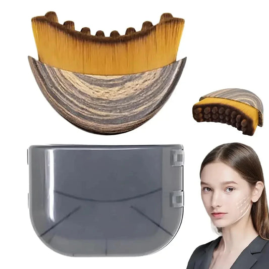 Ergonomic Mermaid-Line Face Sculpting Brush, Lymphatic Contour Tool for Precise Jawline & Chin Definition