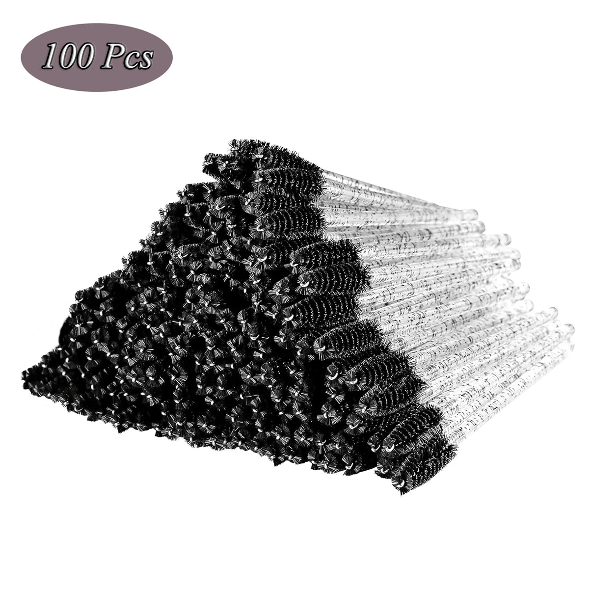 100 pcs Disposable Eyelash Mascara Brushes, Wands Applicator Eyebrow Brush Makeup Kit, Eyebrow Castor Oil Brush Makeup Tool