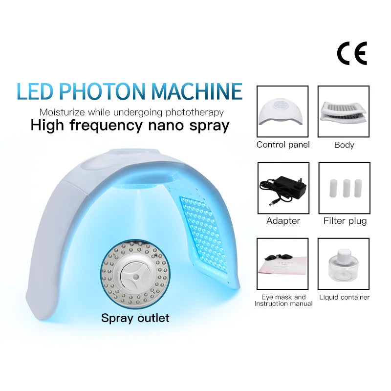 8 Colors LED Face Mask PDT Equipment SPA Facial Spray Device Skin Rejuvenation Light Facial Body